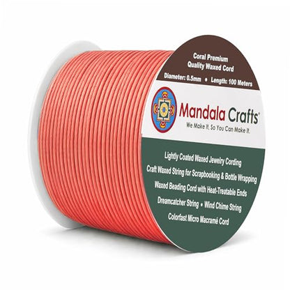 0.5mm Coral Waxed Cord (327 Foot)