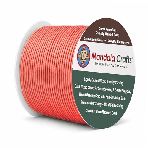 0.5mm Coral Waxed Cord (327 Foot)