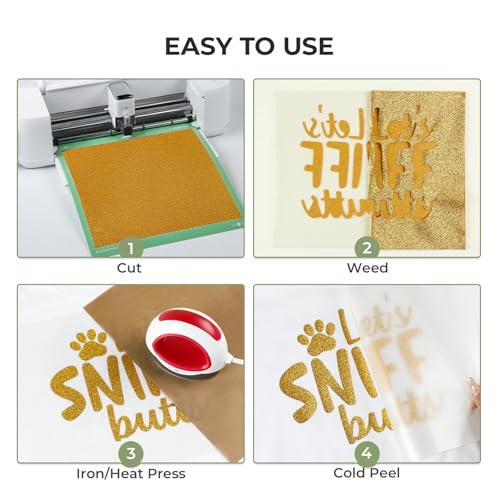 Gold Glitter HTV Vinyl (11 Count)