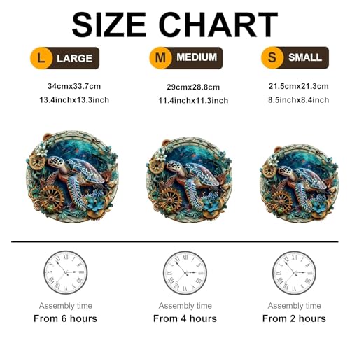 Embossed Turtle Puzzles Adults Gifts for Women Men Wooden 200 Pieces 11.4 * 11.3in (190 Count)