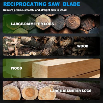 10Pack 15inch 5TPI Woodcutting Reciprocating Saw Blades Set (10 Count)