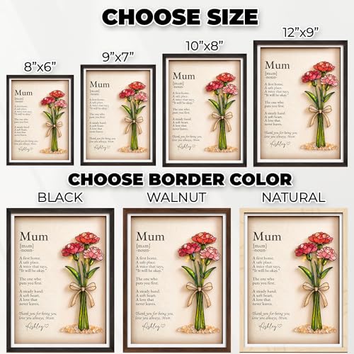 Personalized Birthday Gift for Women Birth Flower Plaque