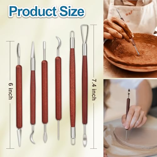 6 Pcs Double Ended Clay Carving Tools Set for Adults