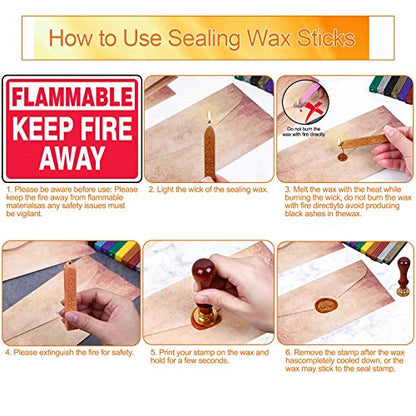 26Pcs Antique Sealing Wax Sticks with Wicks for Postage Letter Retro Vintage Wax Seal Stamp (26 Count)