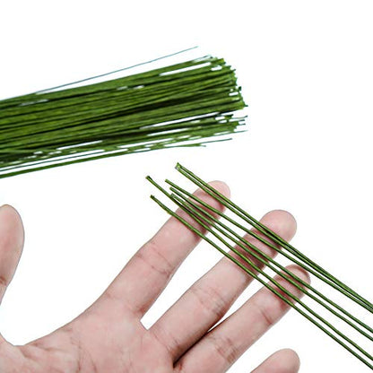18 Gauge Dark Green Floral Paper Wrapped Wire 16 inch (50 Count)
