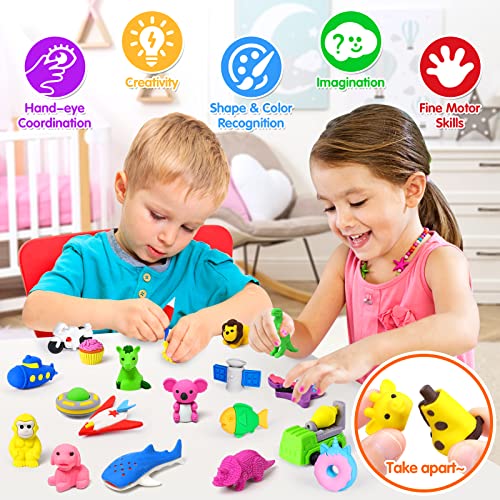 70Pcs Animal Pencil Erasers (70 Count)