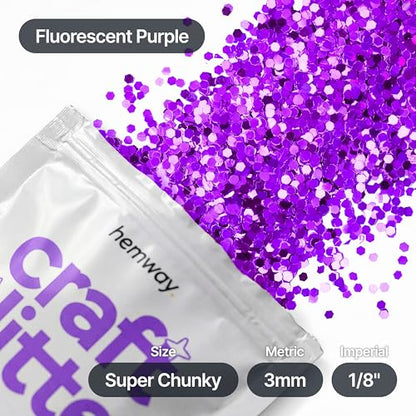 Craft Glitter Fluorescent Purple 100g Super Chunky Glitter (3.5274 Ounce)