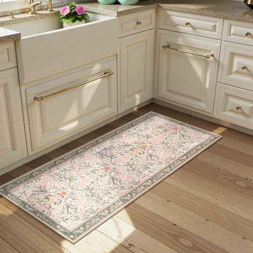 Boho Floral Birds Laundry Room Rug Runner 2x5