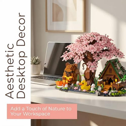 Capybara Cherry Blossom Bonsai Tree House Building Sets for Adults & Kids