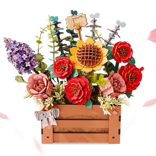 3D Wooden Flower Puzzle for Adults