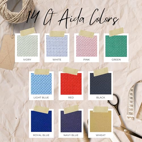 2 Sheets of Red 14 Count Aida Cloth