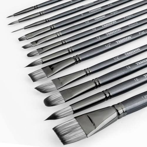 Artist Paint Brush Set of 12 for Watercolor Acrylic Gouache Oil and Tempera Painting (12 Count)