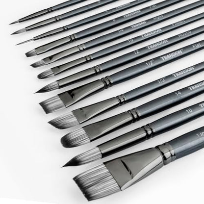Artist Paint Brush Set of 12 for Watercolor Acrylic Gouache Oil and Tempera Painting (12 Count)