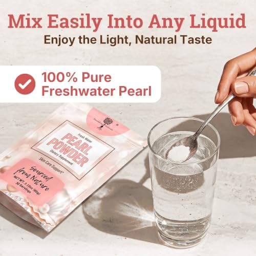 4-in-1 Pearl Powder Organic Quality for Teeth, Eyes, DIY Masks & Drink, 60g (2.12 Ounce)