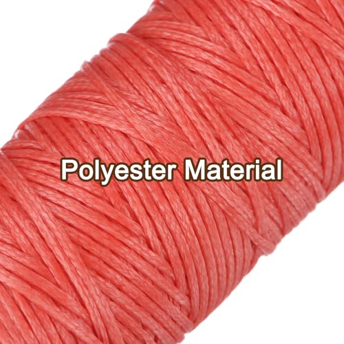 Leather Sewing Waxed Thread 55 Yards 0.8mm Dark Pink