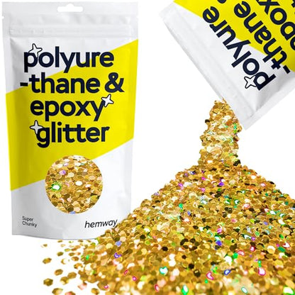 Resin Glitter Gold Holographic 100g Super Chunky (3.5 Ounce)
