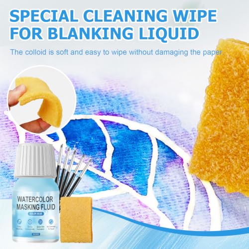 Blue Masking Fluid for Watercolor Painting