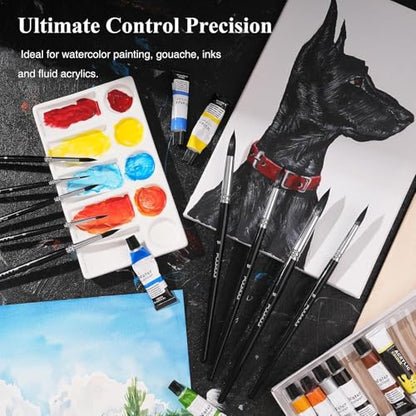 Watercolor Brushes Professional (9 Count)