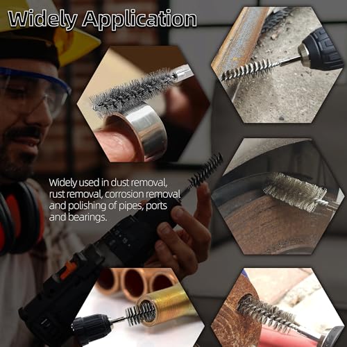 12Pc Stainless Steel Wire Bore Brush for Power Drill Cleaning 5 (12 Count)