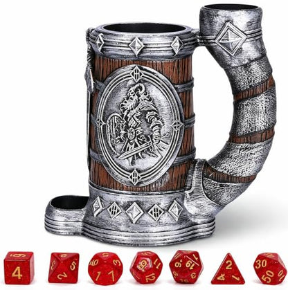 Dice Tower Mug DND Dice Rolling Tower with 7 PCS Dice Set