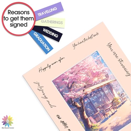 Mat Board Center 50 Pack 8x10 Picture Mat for 5x7 Photo Mixed Color