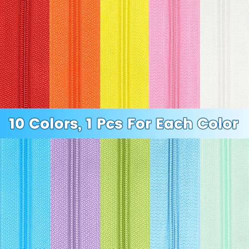 31 Yards 10 Pieces Sewing Zippers #3 Nylon Coil Zippers Assorted Zipper for Sewing with 40 Zipper Sliders for Tailor Sewing Crafts Supplies
