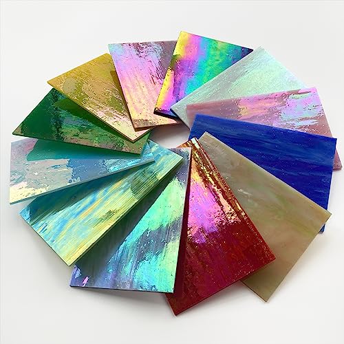 12 Sheets Iridescent Stained Glass Sheet