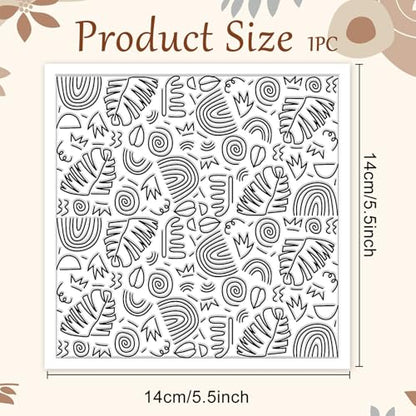 Bohemian Graphics Polymer Clay Texture Sheets Doodle Style Silicone Texture Stamp Clay Texture Mat Modeling Pattern Pad Sheets for Jewelry and Earrings Tools