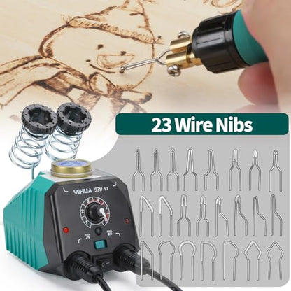 939 VI Dual Wood Burning Pen Wood Burning Kit with 23 Wire Nib in Varied Shapes