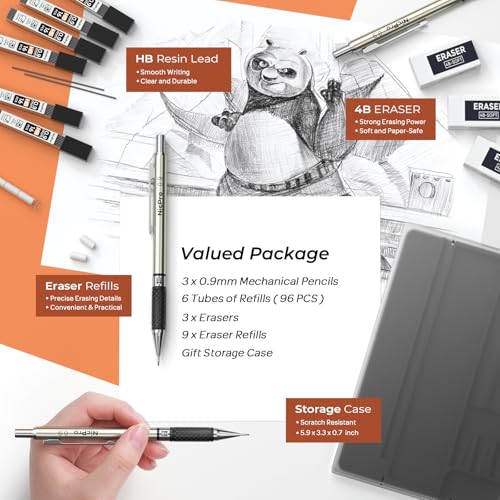 0.9 mm Art Mechanical Pencil Set in Storage Case