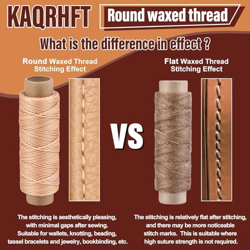 Waxed Thread 0.8mm 32 Yard Leather Thread for Hand Sewing 16 Colors (98 Foot)
