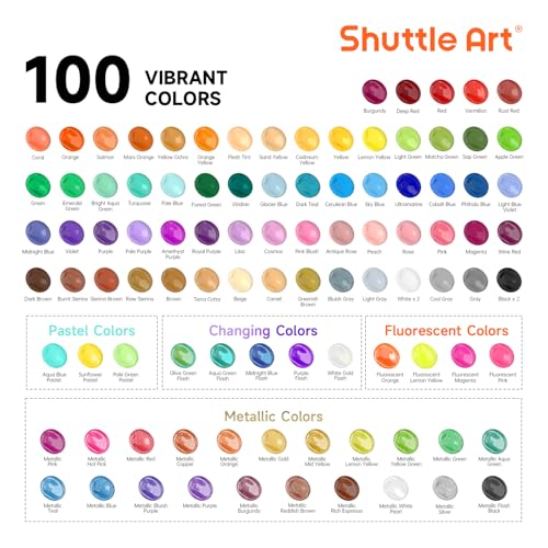 100 Colors Acrylic Paint (200 Fl Oz)