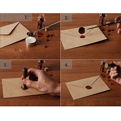 5Pcs Gold Sealing Wax Sticks with Wicks for Wax Seal Stamp (5 Count)