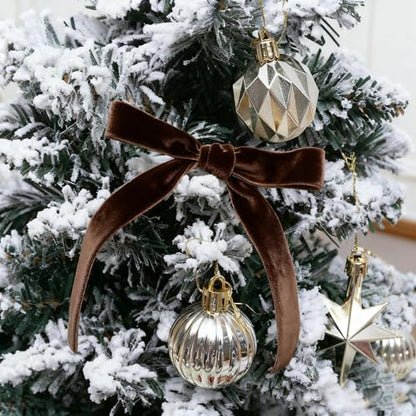 Vintage Brown Velvet Ribbon Chocolate Christmas Ribbon for Gift Wrapping Crafts Christmas Tree Ornaments Garland Decorations