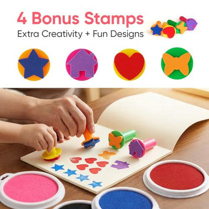 16 Colors Washable Stamp Pads & Ink Pads for Kids
