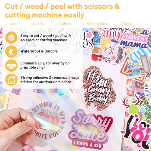 Holographic Sticker Paper Clear Overlay Lamination Vinyl Laminate Sticker Film A4 210mm x 297mm 28 sheets