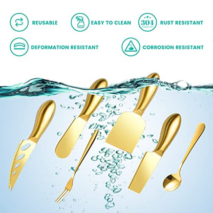 Gold Cheese Knife Set For Charcuterie Board Accessories