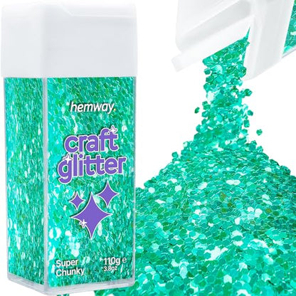 Craft Glitter Shaker Turquoise Blue 110g Super Chunky (3.8 Ounce)