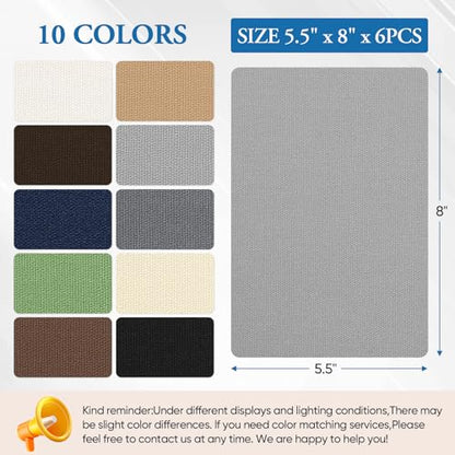 Canvas Patch 5.5 x 8 Inches 6Pcs Self (6 Count)