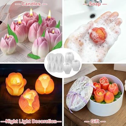 Tulip Candle Molds with Leaf Mold (4 Count)