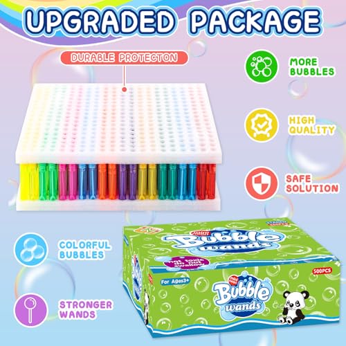 500 Piece Mini Bubble Wands in 10 Colors (4.8 Ounce)