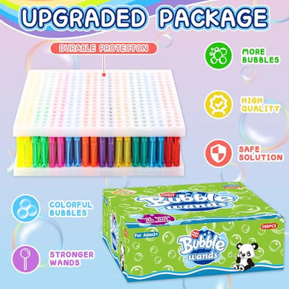 500 Piece Mini Bubble Wands in 10 Colors (4.8 Ounce)