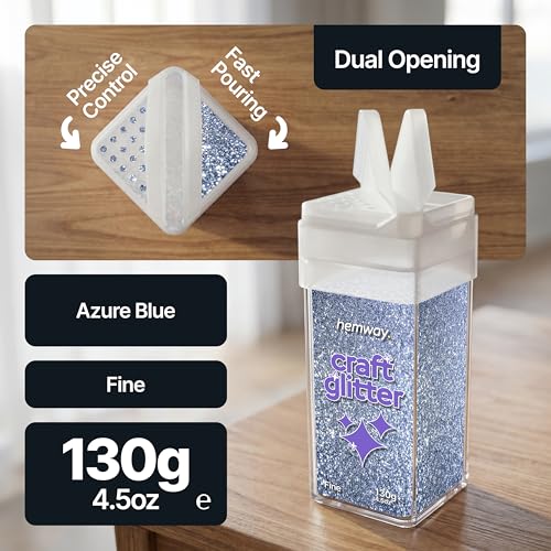 Craft Glitter Shaker Azure Blue 110g Fine (4.6 Ounce)