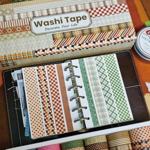 Washi Tape Set 42 Rolls Vintage Plaid Colored Decorative Scrapbook Tape