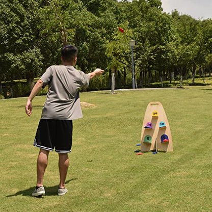 Vertical Cornhole Game with 8pcs Bags Wood Bean Bag Toss Games for Kids and Adults Outdoor & Indoor Use