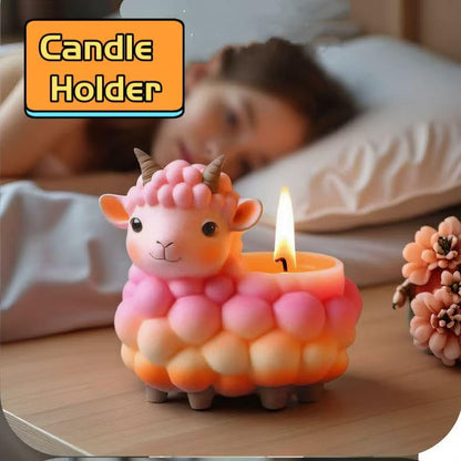 Animal Resin Molds Silicone 3D Cute Sheep Epoxy Resin Plaster Candle Holder Wax Molds for Candle Making