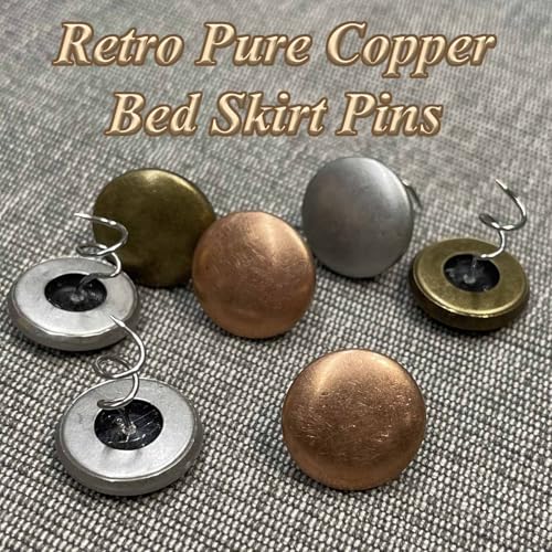 Copper Wrapped Twist Pins for Bed Skirt & Sofa Covers (16 Count)