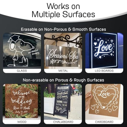 6 White Chalk Markers