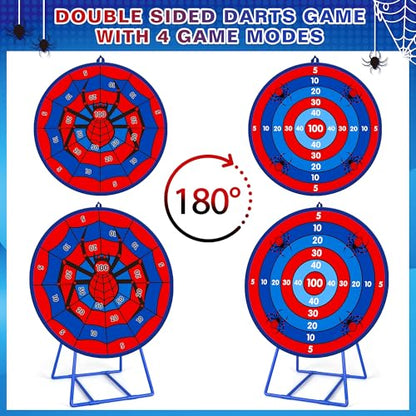 Large Double Sided Kids Dart Board with Stand (18 Count)