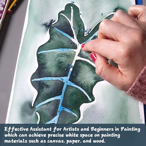 2Pcs Masking Fluid for Watercolor Painting with a Paintbrush and Eraser (4 Fl Oz)